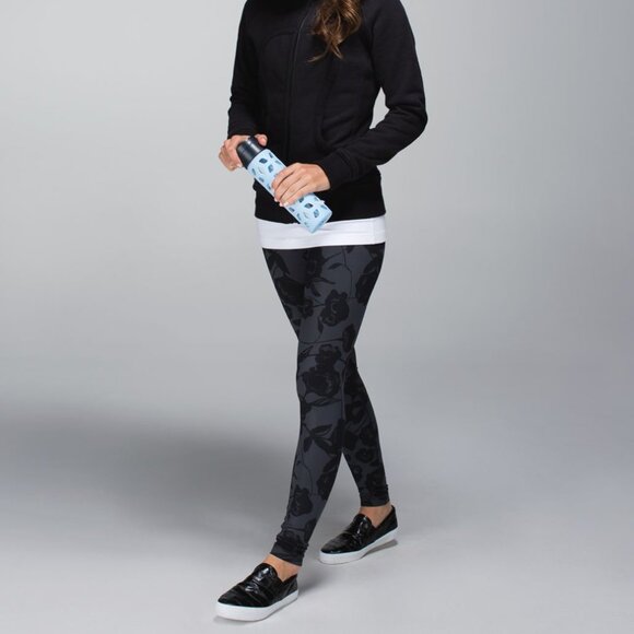 lululemon athletica Black Floral Leggings Sz-4 - Picture 3 of 5